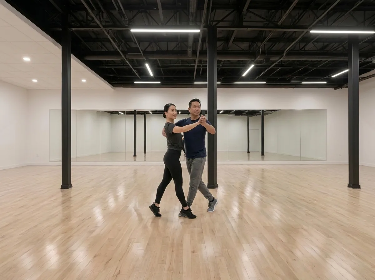 Couple building confidence in tango dance lessons Alhambra