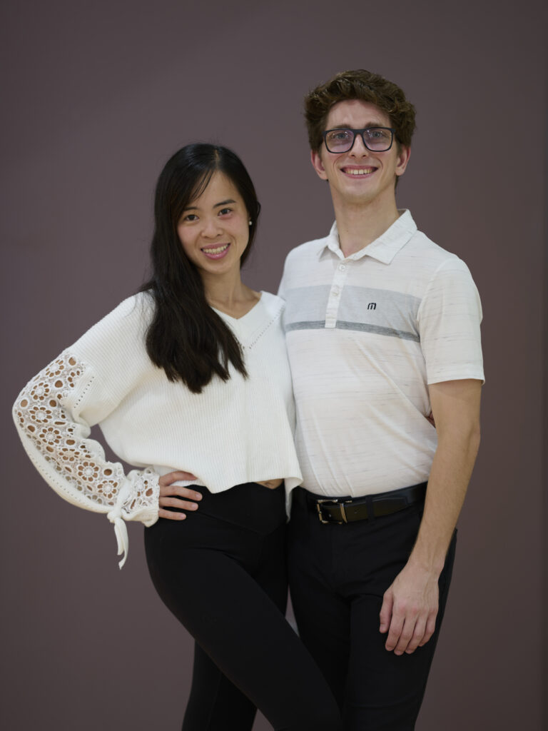 Cam and Natasha Purple Background
