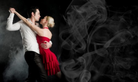romantic couple dancing