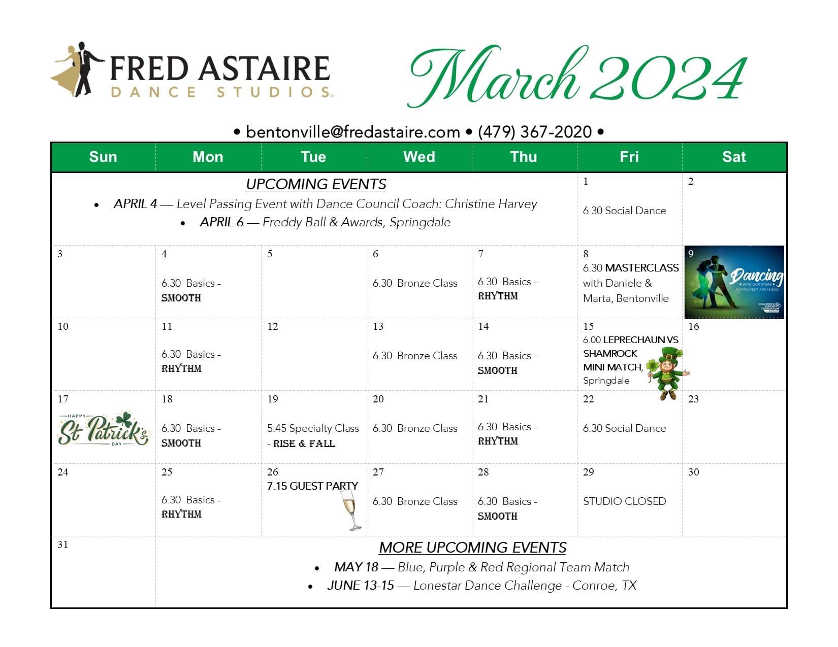 Our Dance Calendar - Bentonville