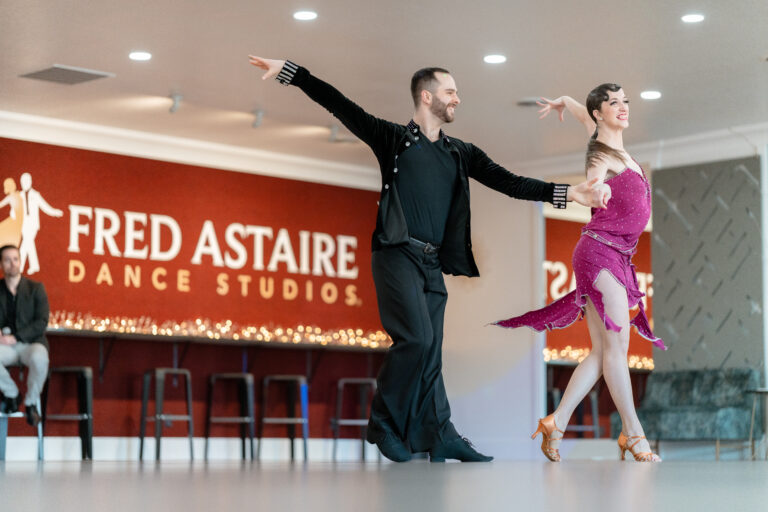 Dancers teaching Bolero lessons at a Boise dance studio.