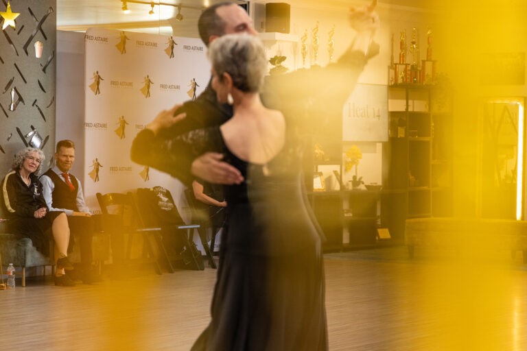 Dancing the Bachata at a Boise dance studio.