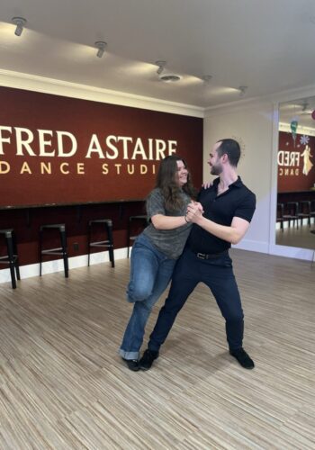 Doing the West Coast Swing at our Boise dance studio.