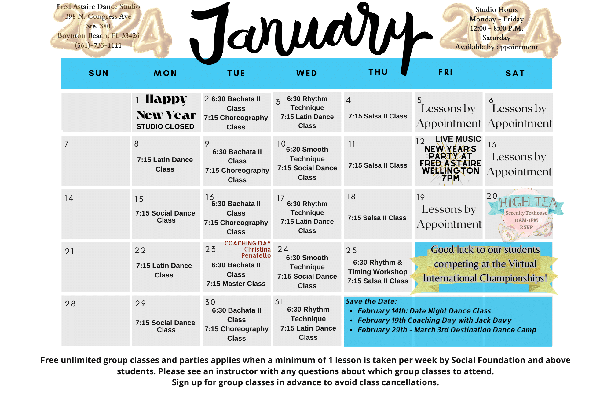 Our Dance Calendar Boynton Beach