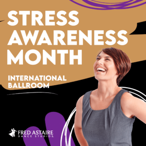 Woman displaying stress relief from ballroom dancing