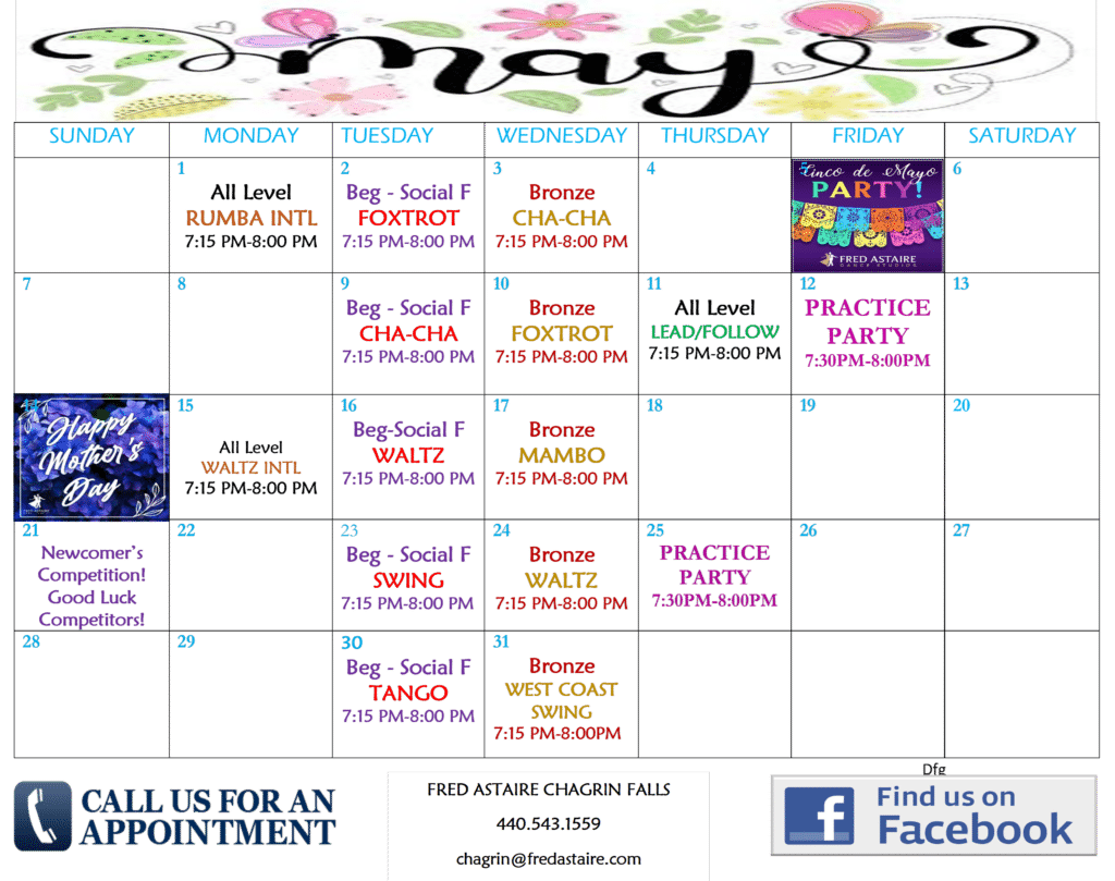 Our Dance Calendar Chagrin Falls