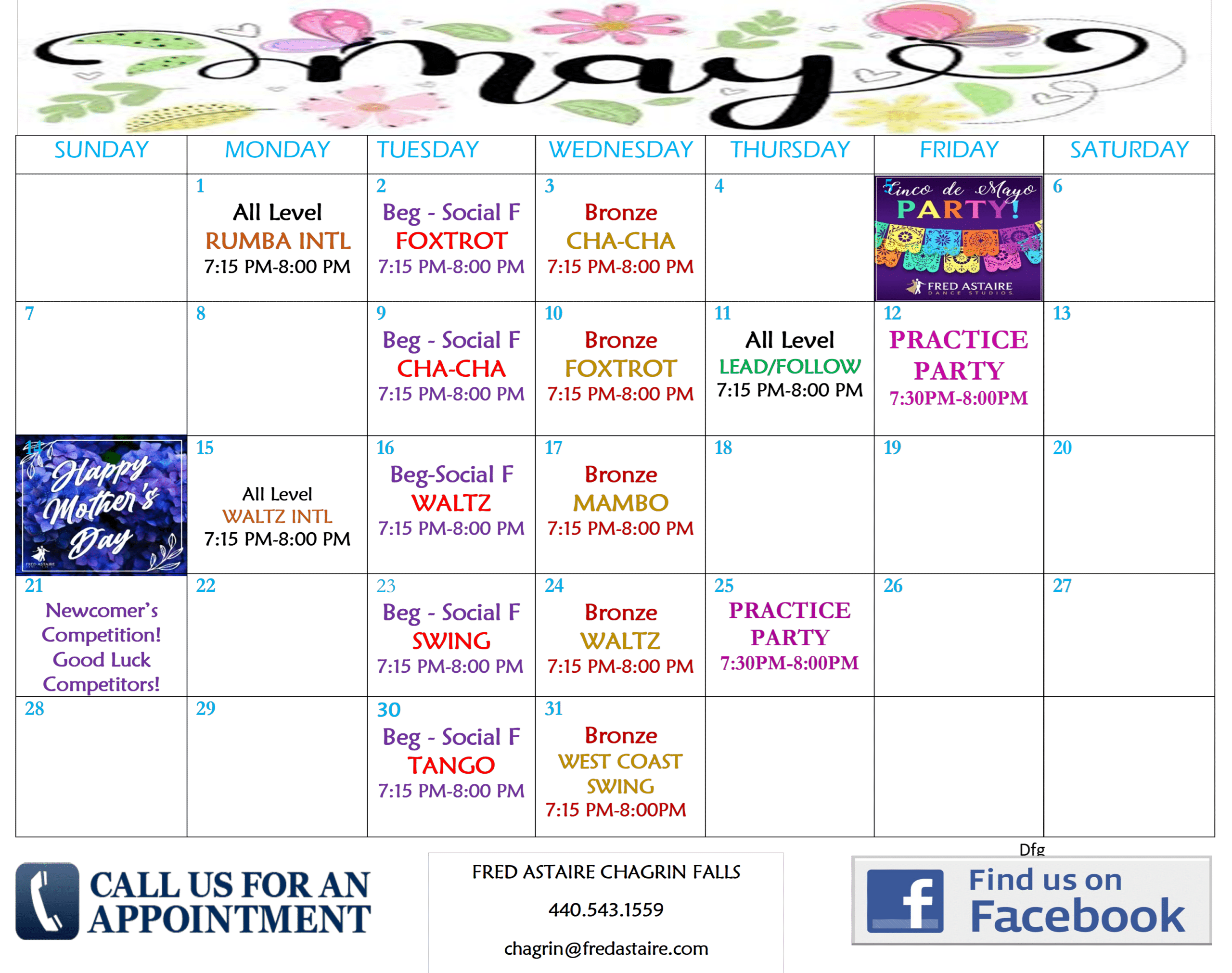 Our Dance Calendar Chagrin Falls