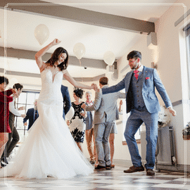 Bride and Groom couple dancing at wedding