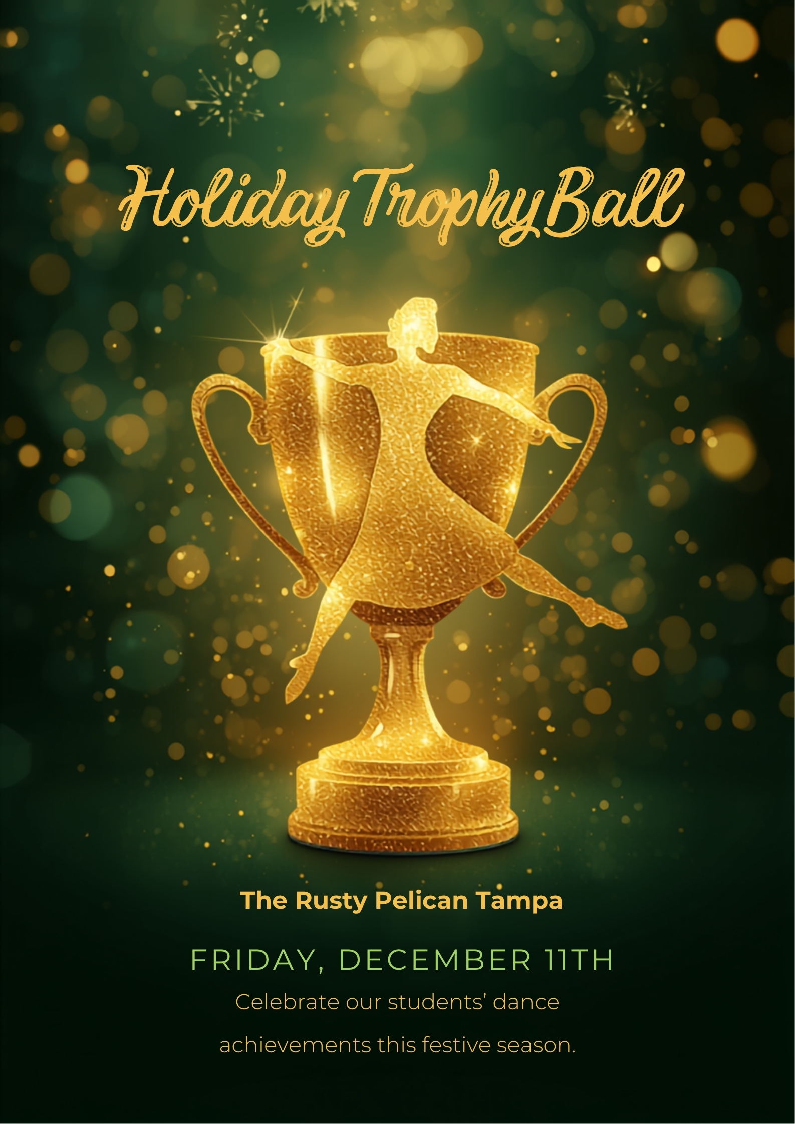 Holiday Trophy Ball Widescreen Poster - Dance Competition Near Me - Studio Events