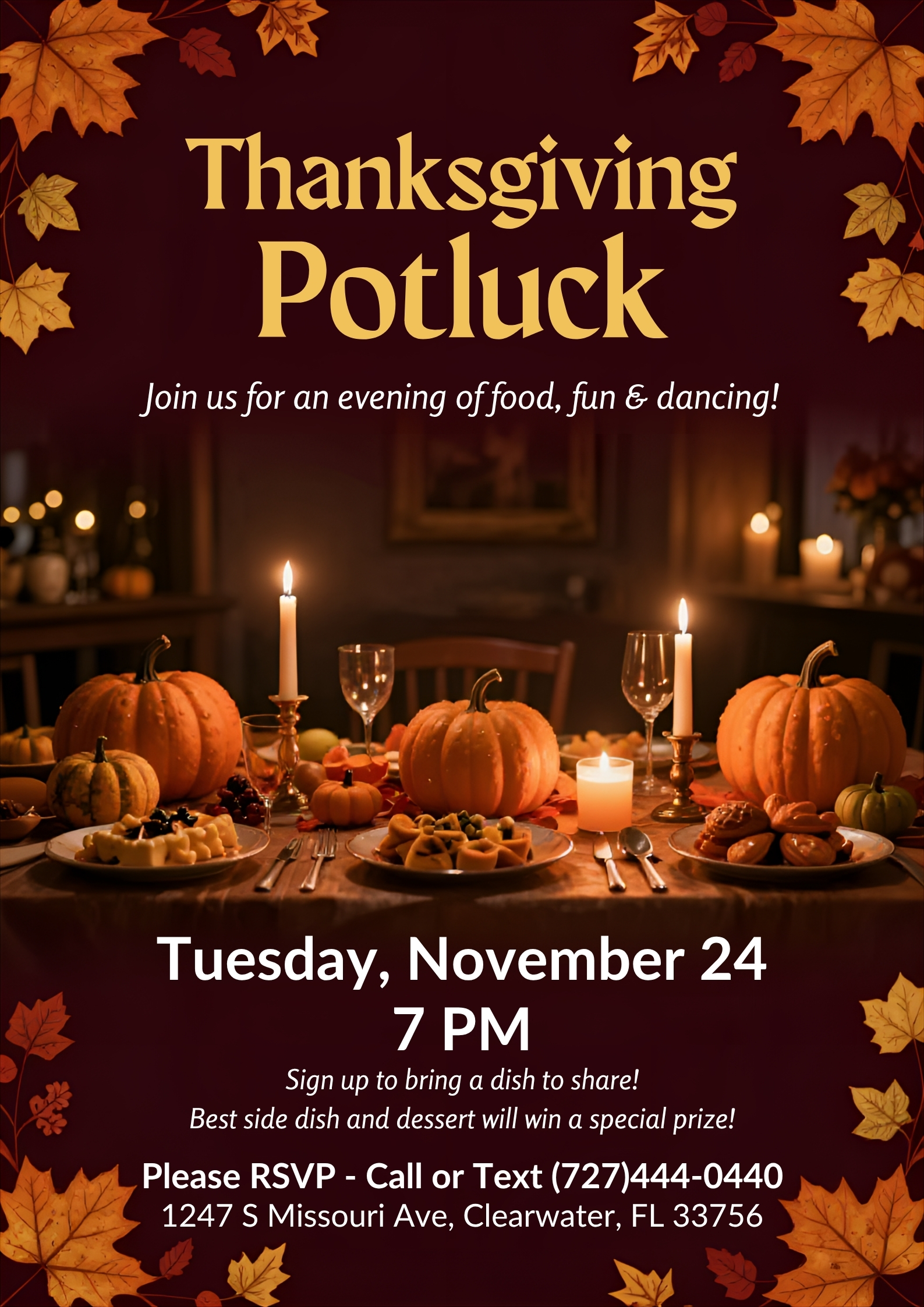 Thanksgiving Potluck - Dance Competition Near Me - Studio Events