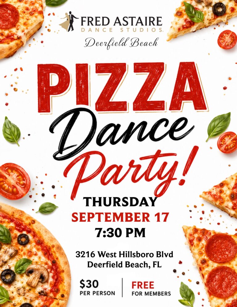 Pizza Dance Party at Fred Astaire Dance Studios in Deerfield Beach on September 17
