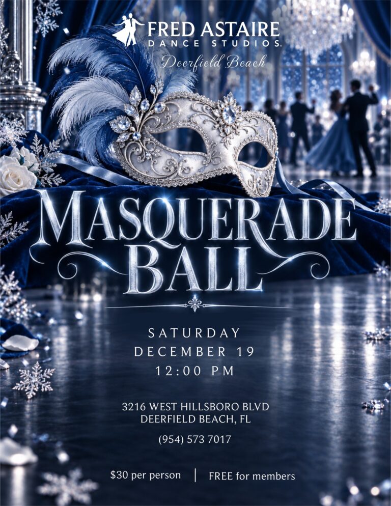 Masquerade Ball dance event in Deerfield Beach at Fred Astaire Dance Studios