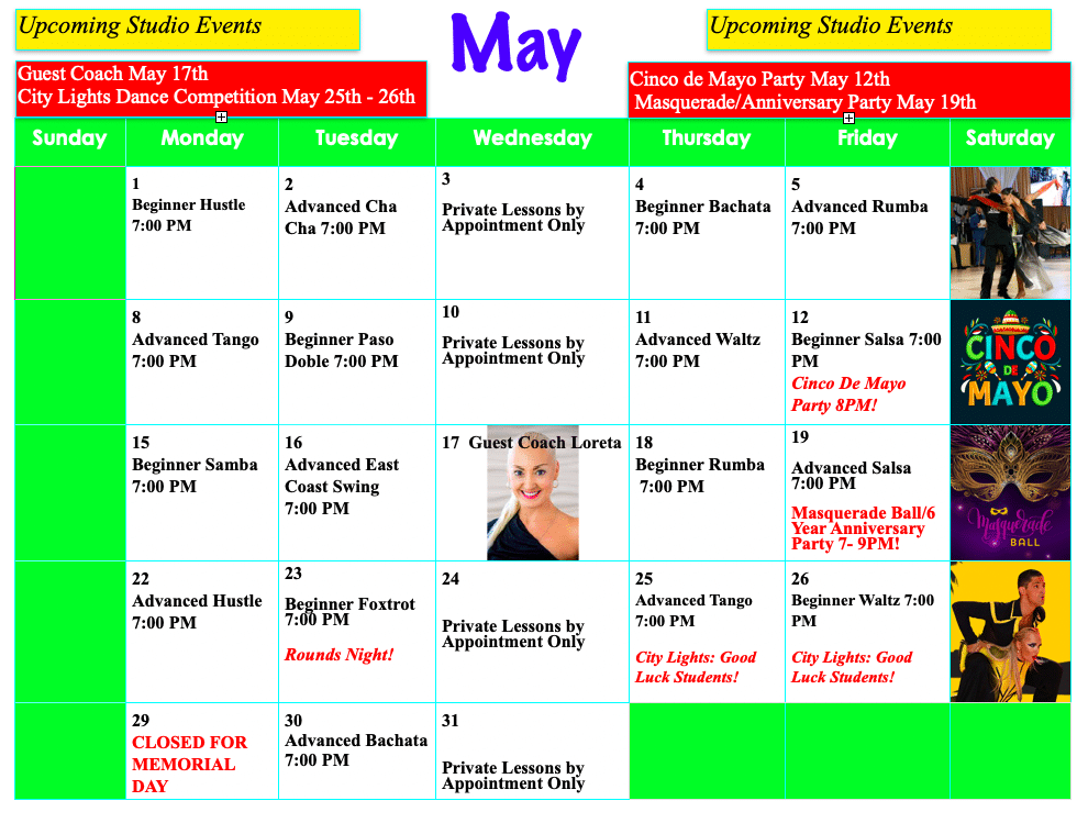 Our Dance Calendar - Delray Beach Our Dance Calendar - Delray Beach
