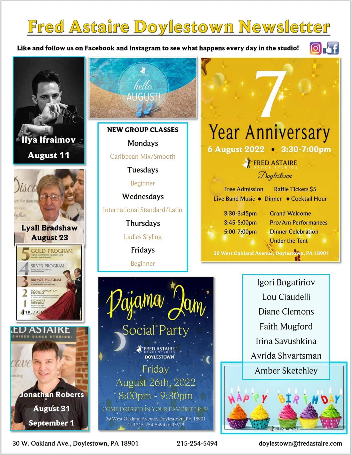 Event Calendar Fred Astaire Dance Studios of Doylestown