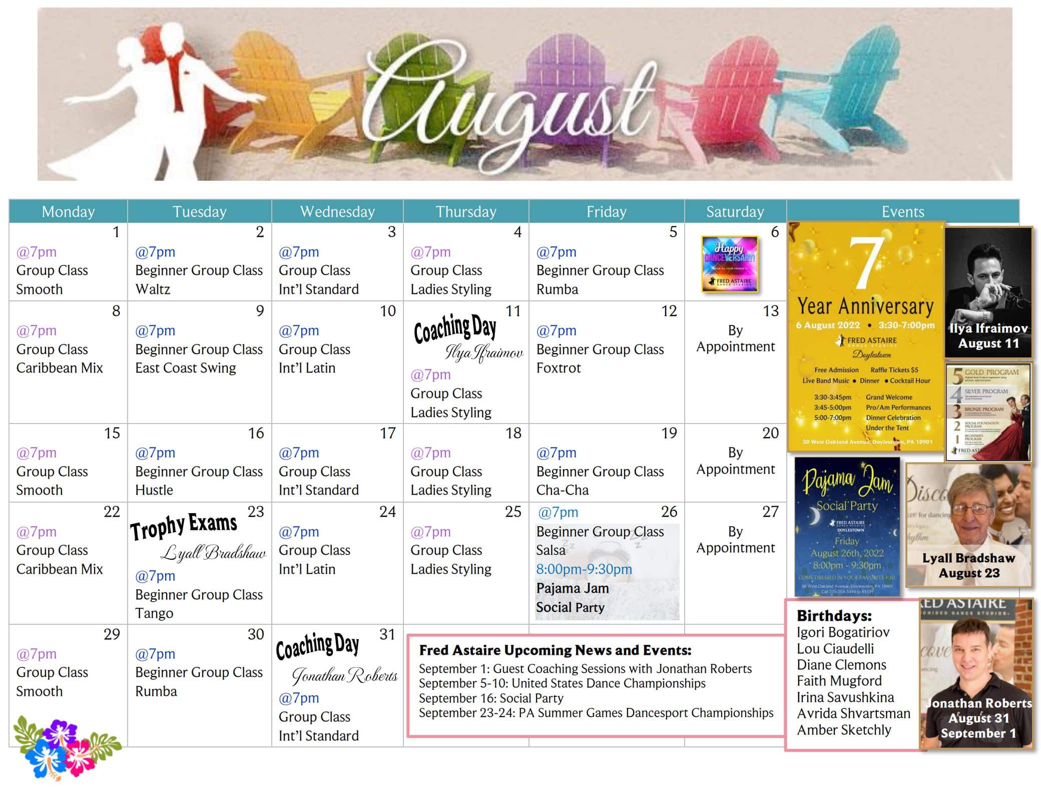 Event Calendar Fred Astaire Dance Studios of Doylestown
