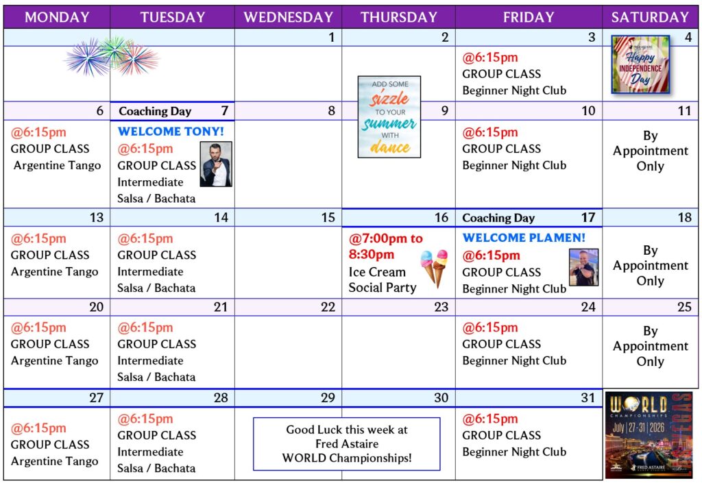 July 2026 Calendar Events