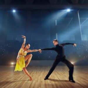 Partners-Practicing-Ballroom-Dances-For-Beginners