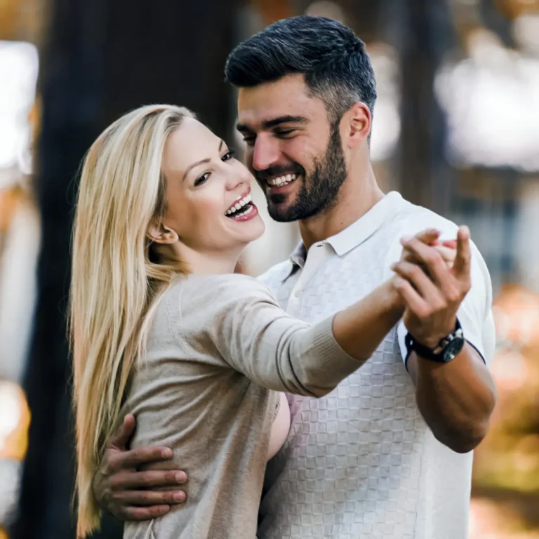 young couple taking tango classes in Durham, NC.