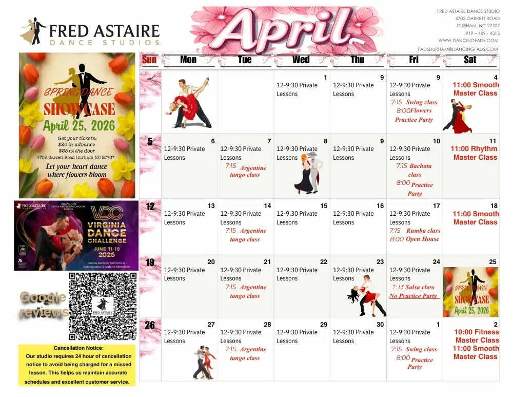 April calendar of events.