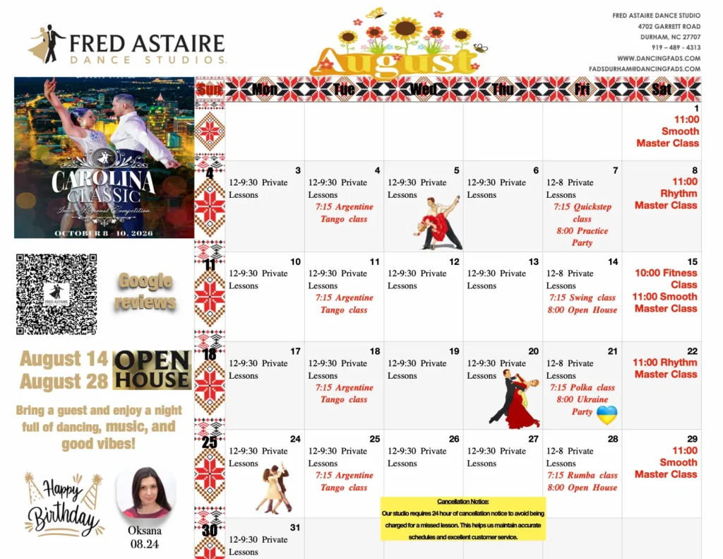 August calendar of events
