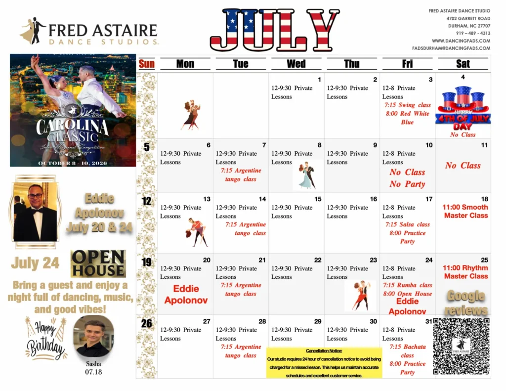 July calendar of events