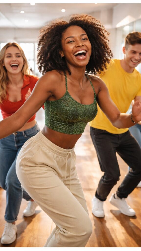 happy woman exploring dance trends in 2026 with the fred astaire dance studios.