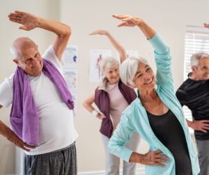 seniors stretching