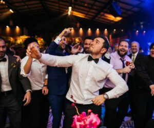 Man having fun dancing at a wedding