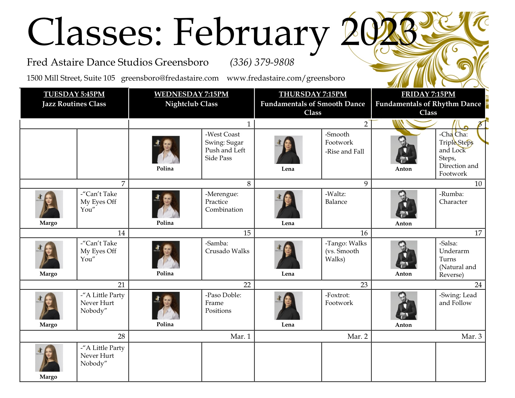 Our Dance Calendar - Greensboro