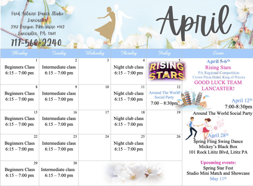 Our Dance Calendar - Lancaster PA