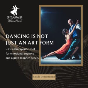 Couple performing an elegant ballroom dance during a Ballroom Dancing in Miami Beach session at Fred Astaire Dance Studios Miami Beach.