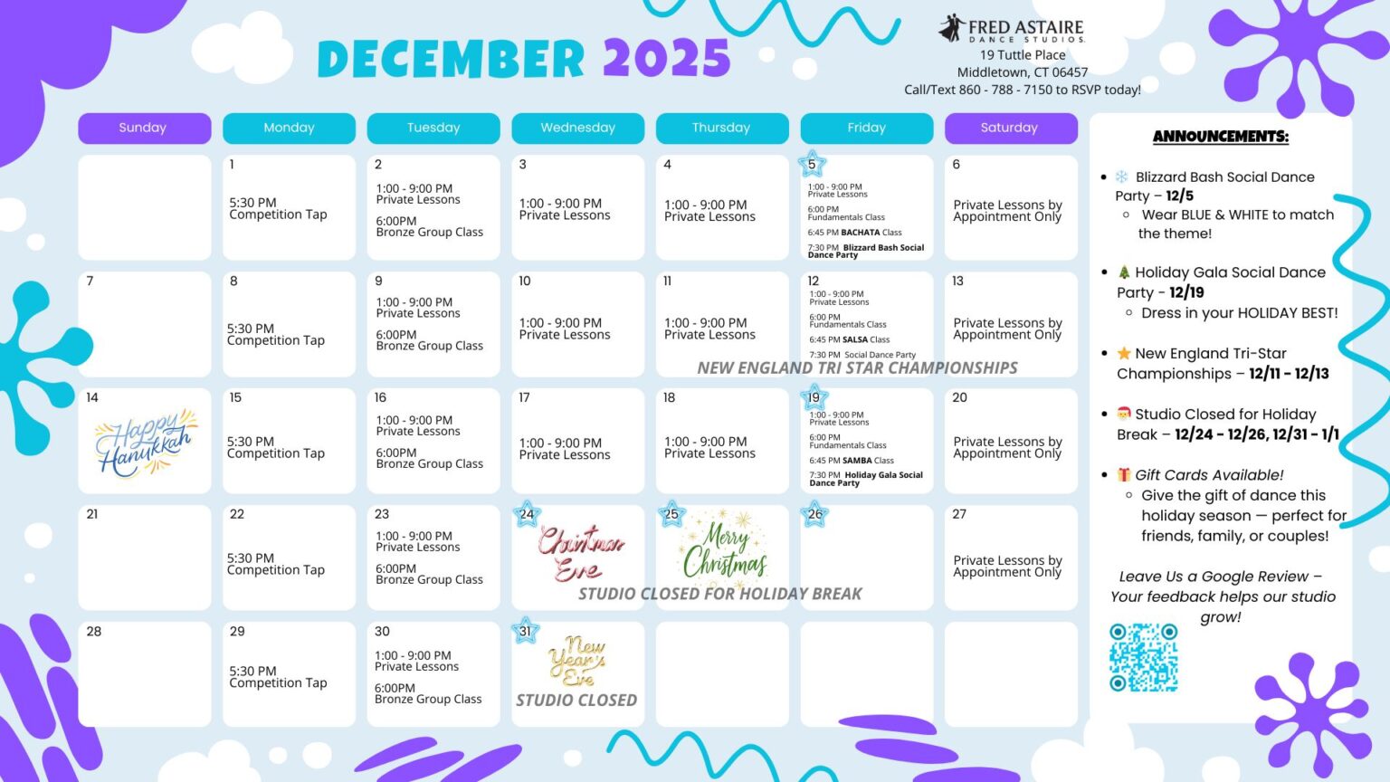 December Events at Fred Astaire Middletown