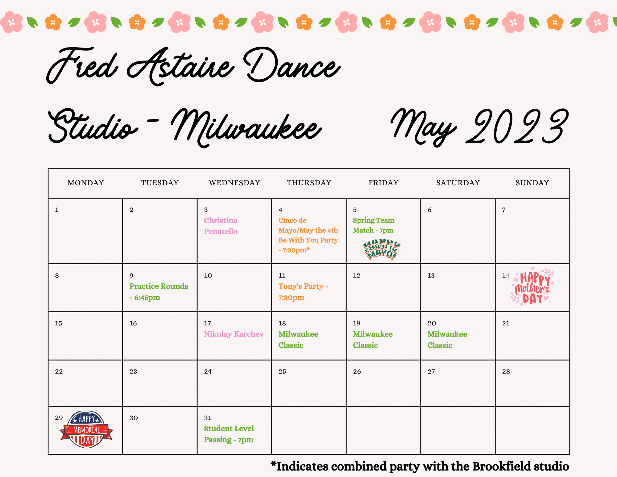 Our Dance Calendar Milwaukee