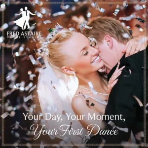 Couple celebrating their engagement while preparing for a wedding dance in Morrisville.