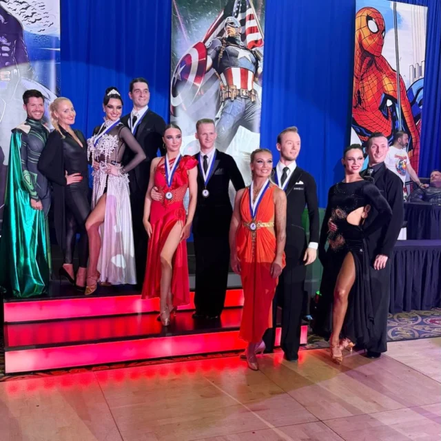 Congratulations again to Ms. Cristiana and her partner, Illia! 3rd in Open Smooth! 💫  #fredastairedancestudios #fadsgreatlakeschampionships #newberlin #ballroomdancecompetition #professionalballroomdancers
