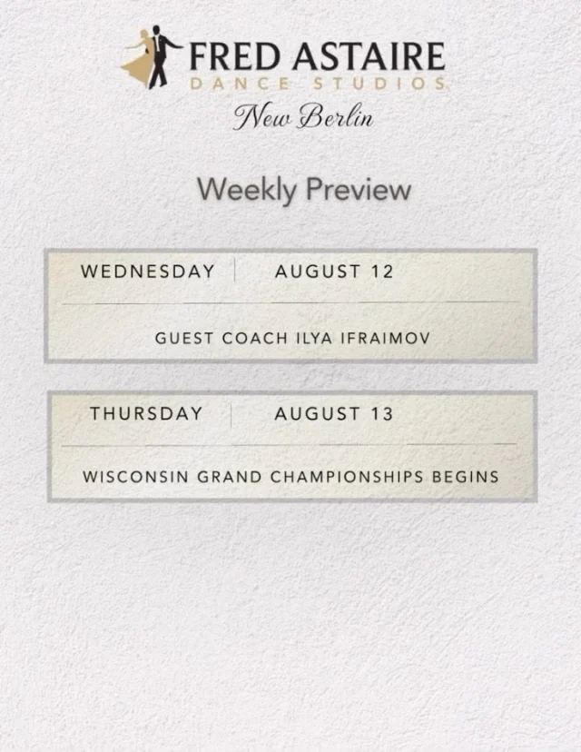 New week. New goals. New opportunities to grow. 💫  #fredastairedancestudios #newberlinwi #ballroomdancelessons #newweeknewstart #joinusnow