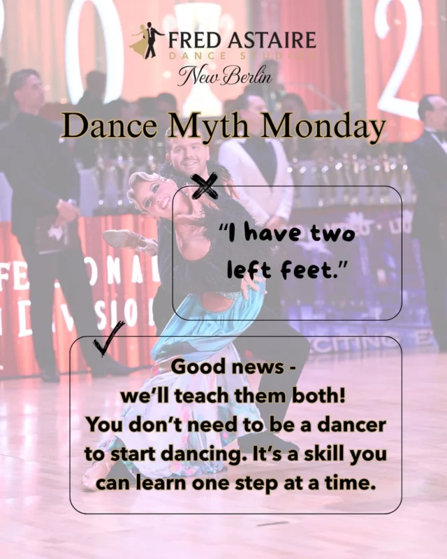 You’re halfway there! 👣  #fredastairedancestudios #newberlinwi #ballroomdancelessons #dancemyth #nobettertimethannow