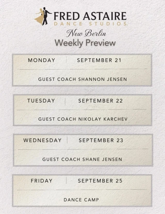Your weekly dance debrief! ✨  #fredastairedancestudios #newberlinwi #ballroomdancelessons #trysomethingnew #personalgrowth