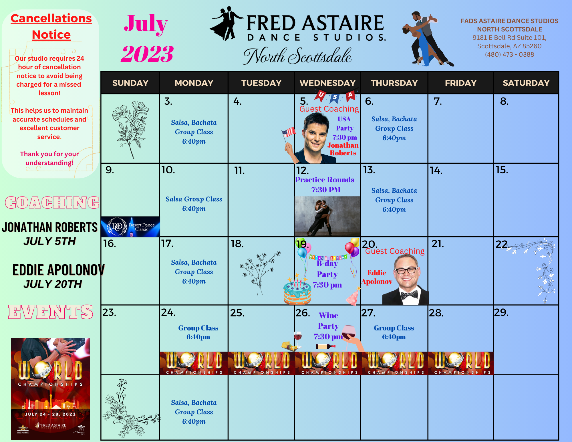 Our Dance Calendar - North Scottsdale