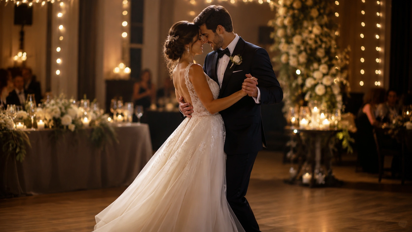 A wedding couple showing their choreography which they've learned in Scottsdale, AZ.