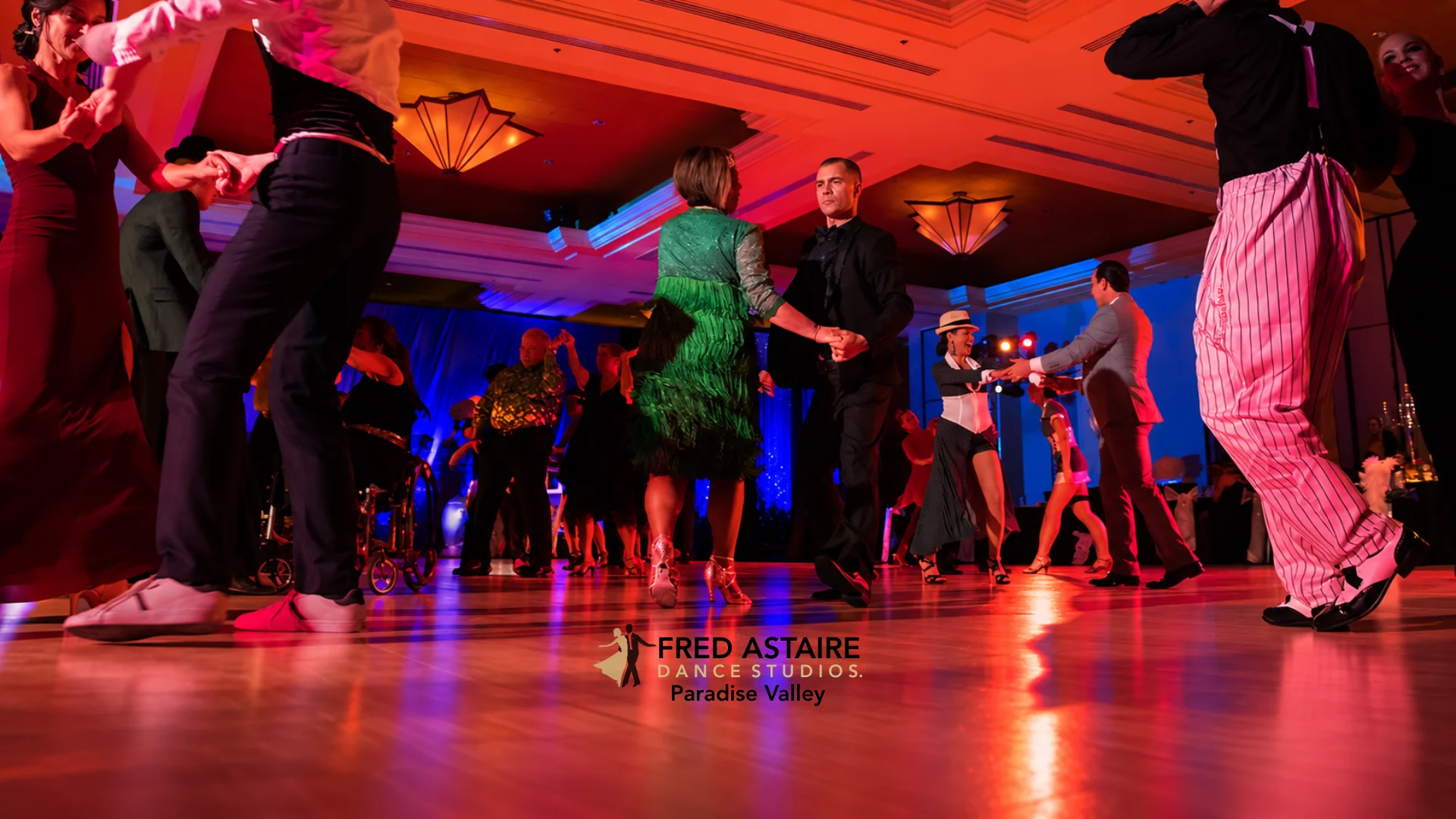 Couples enjoy a lively evening of ballroom dancing at Fred Astaire Dance Studios – Paradise Valley.