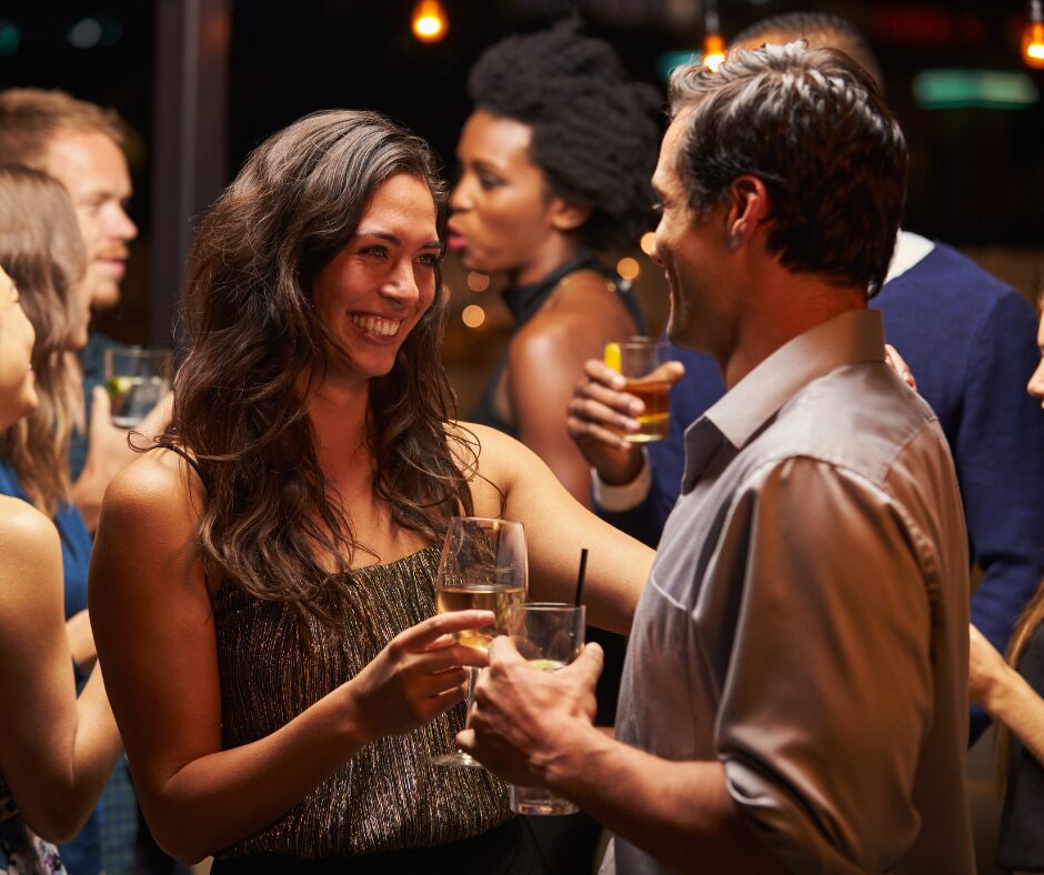 Couples have fun unwinding while dancing!