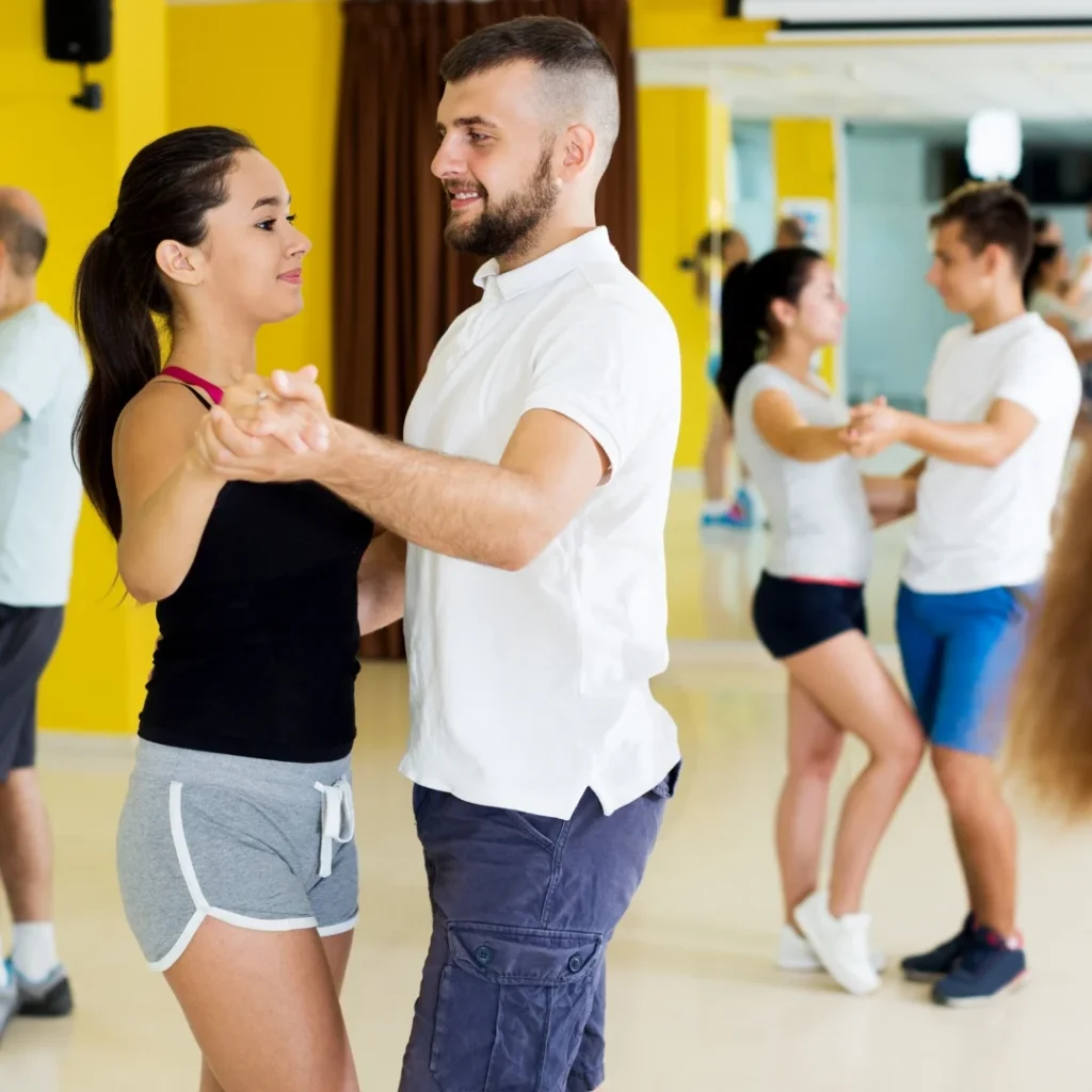 couples taking Waltz lessons at Fred Astaire Dance Studio Raleigh, NC.