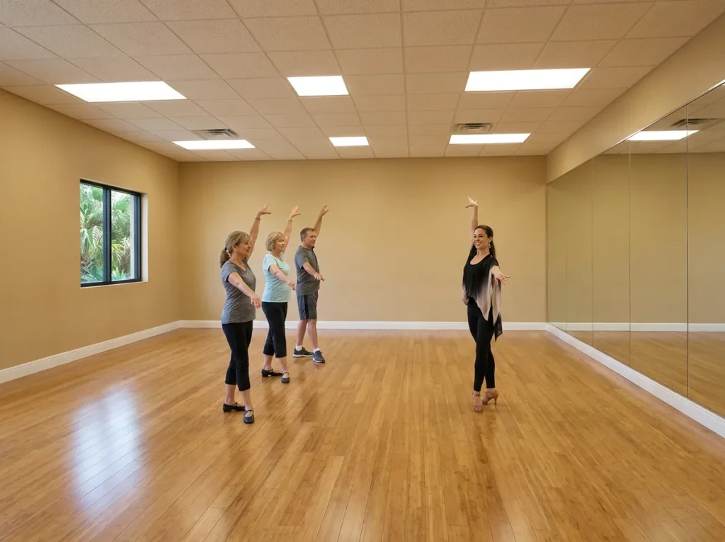 Instructor helping a student choose a Latin dance style at Fred Astaire Dance Studios Solana Beach