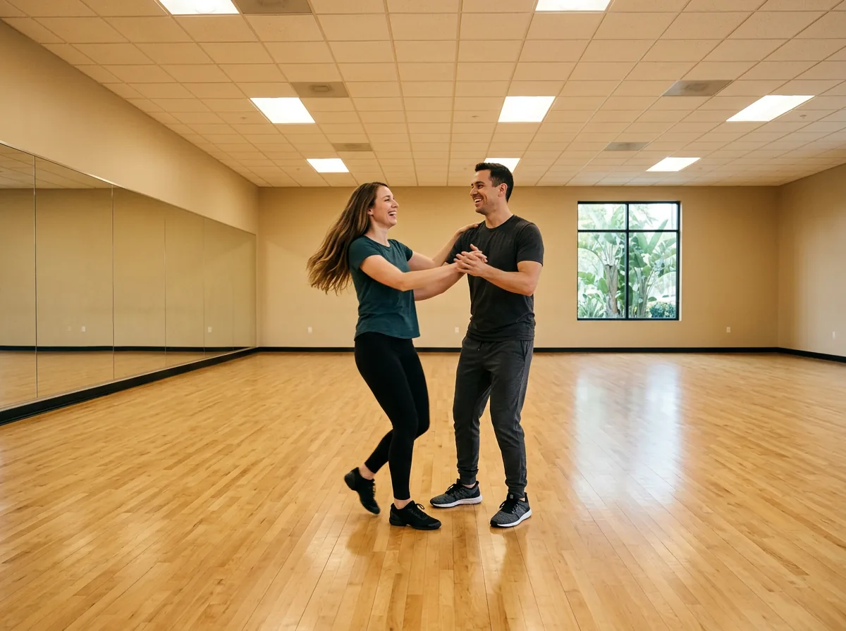 Instructor demonstrating hustle technique to a student in Solana Beach