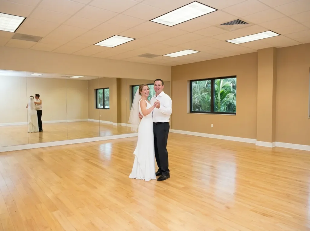 Couple taking last minute first dance lessons at Fred Astaire Dance Studios Solana Beach