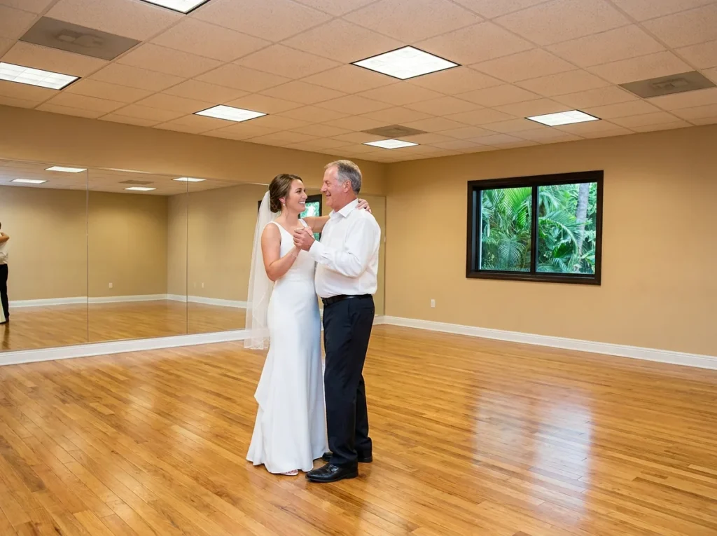 Parent and child practicing a wedding parent dance at Fred Astaire Dance Studios Solana Beach
