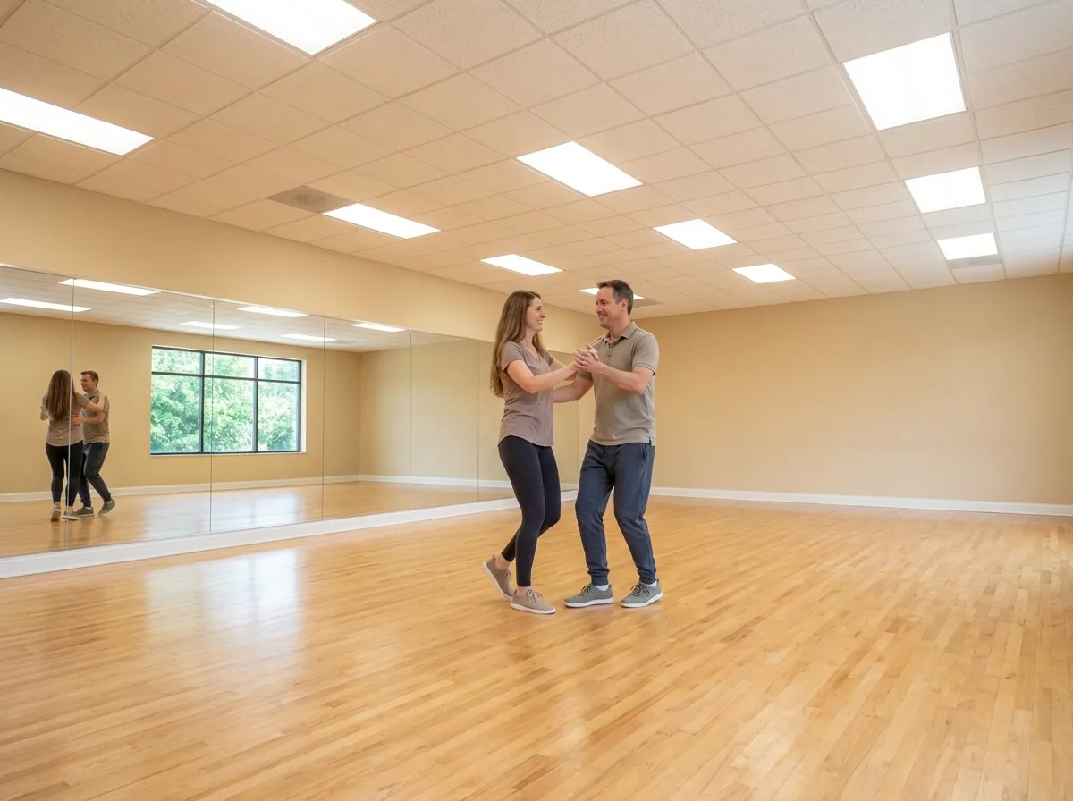 Swing dance lessons Solana Beach, instructor demonstrating swing technique