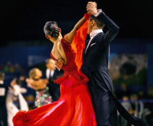 Couple ballroom dancing