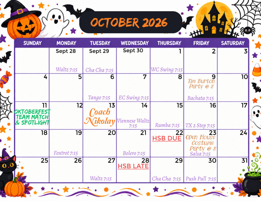 Stone Oak October 2026 Calendar